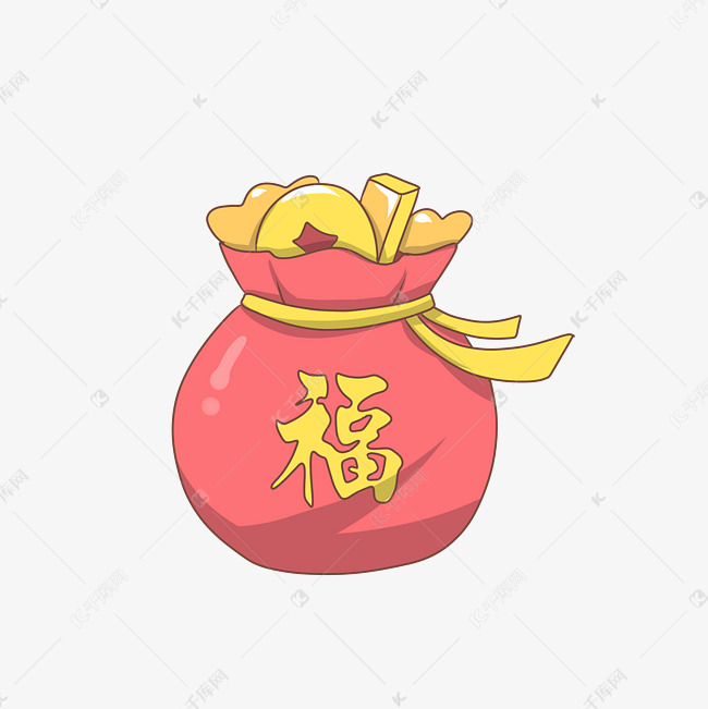 金银珠宝大福袋插画