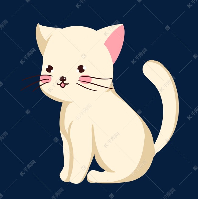 黄色的小猫咪手绘插画