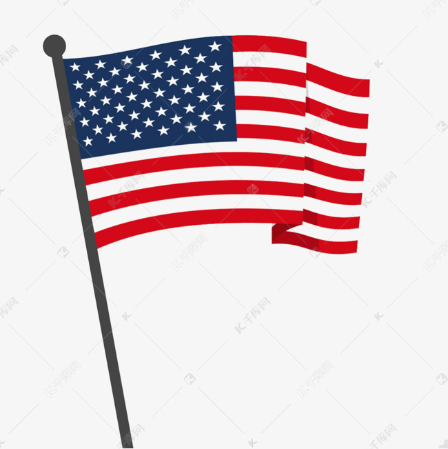 手绘美国国旗图案的素材免抠手绘风格卡通风格美国国旗装饰图案