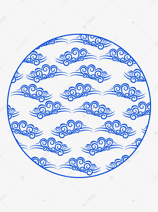 浪花卷浪纹底纹矢量素材