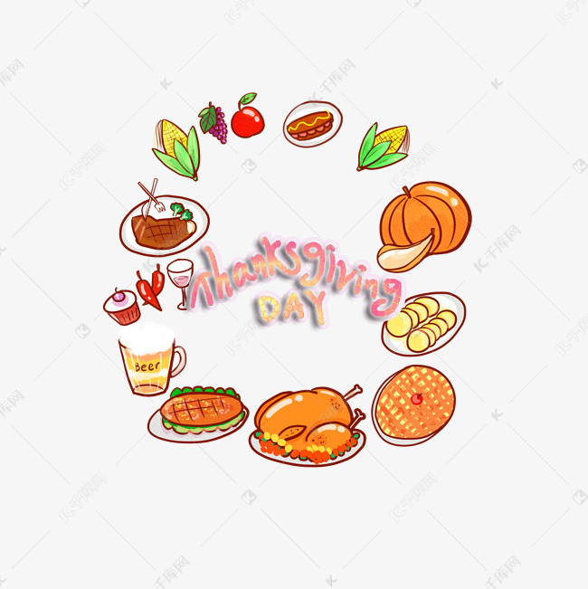 感恩节食物装饰图案png