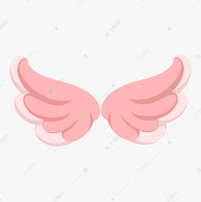粉色卡通天使翅膀插画