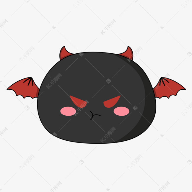 手绘卡通可爱萌萌恶魔小团子