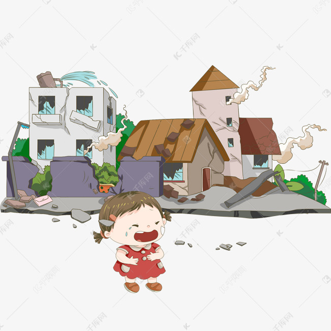 地震灾害房屋倒塌素材图片免费下载-千库网