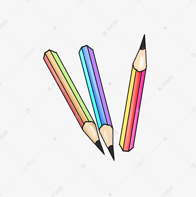手绘彩色铅笔插画素材图片免费下载-千库网