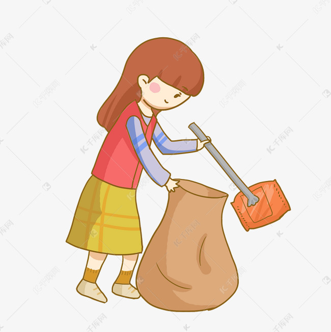 志愿者社区服务捡垃圾免抠png