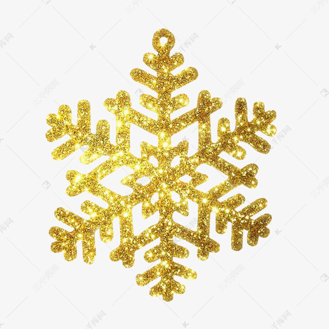 圣诞节金粉雪花装饰手绘png素材图片免费下载-千库网