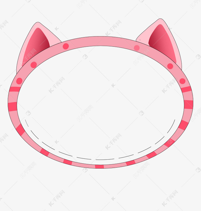 可爱猫耳朵卡通边框手绘插画素材图片免费下载-千库网