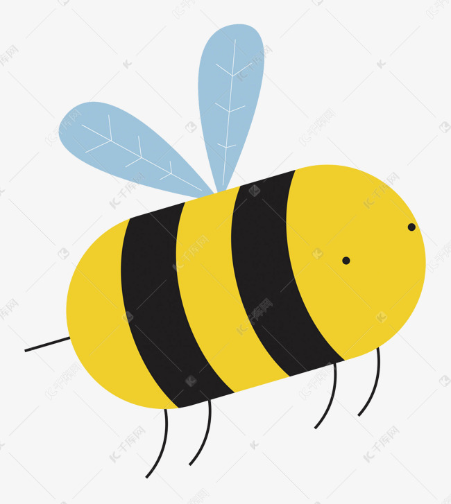 手绘动物卡通蜜蜂插图