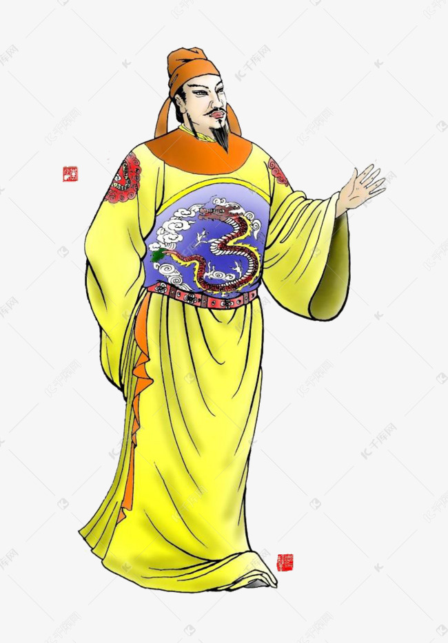 李世民画像的素材免抠唐太宗李世民画像工笔画历史人物贞观之治
