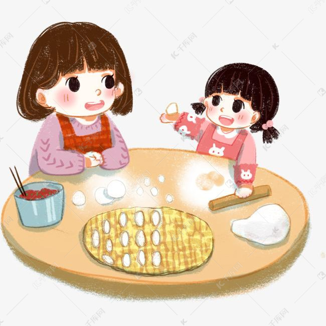 立冬时节和妈妈一起包饺子