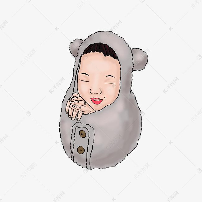 穿着暖和的新生儿
