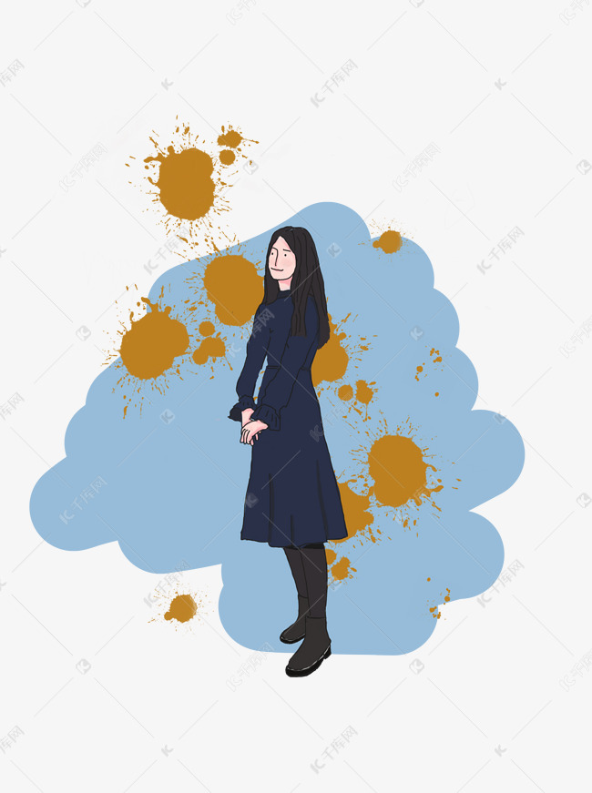 各行各业人物手绘女生静好人物插画女生图片岁月机小机图片