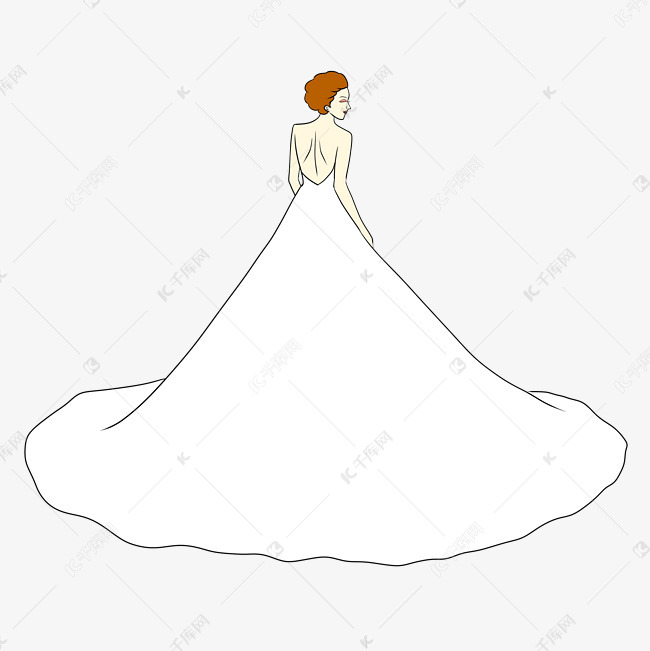 手绘矢量免抠卡通婚礼结婚新娘