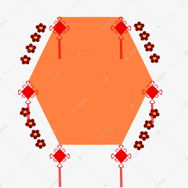 复古中国风灯笼五边形