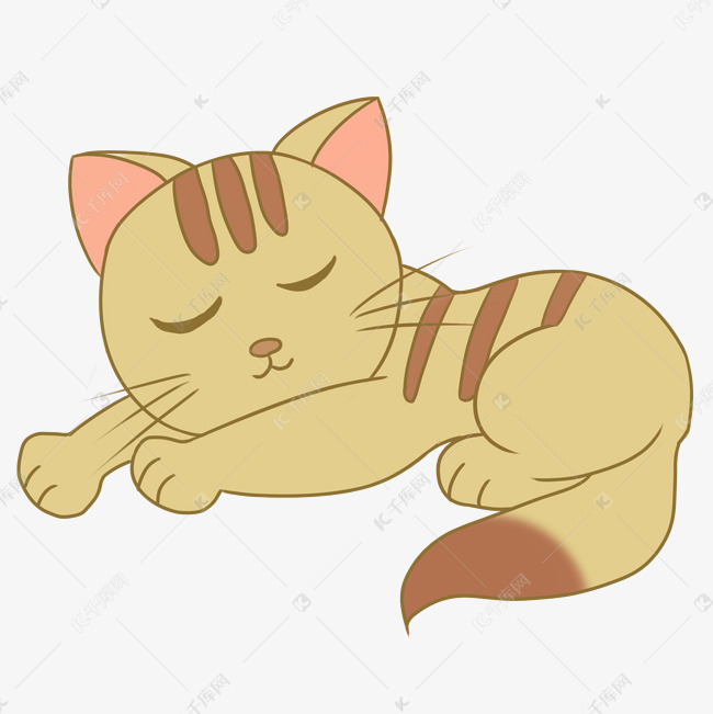 卡通睡觉小猫插画