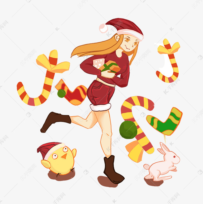 圣诞节插画人物素材