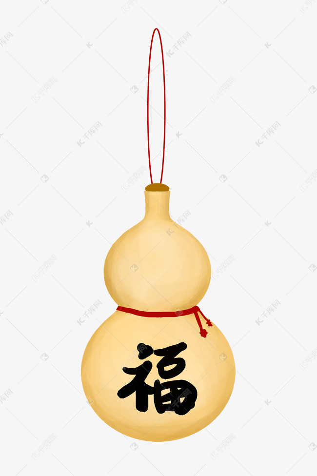 黄色的葫芦挂饰插画