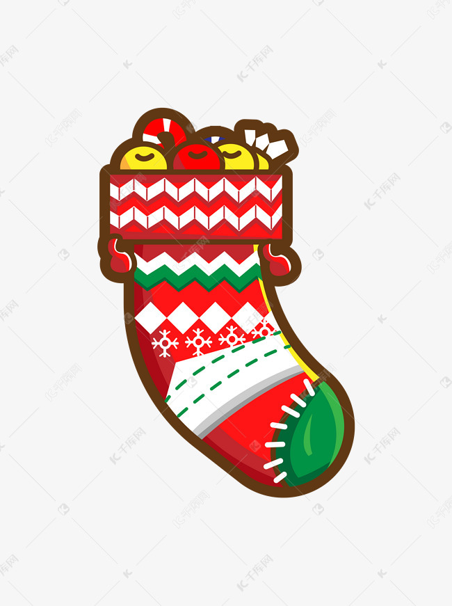 原创矢量AI卡通圣诞袜子圣诞节素材