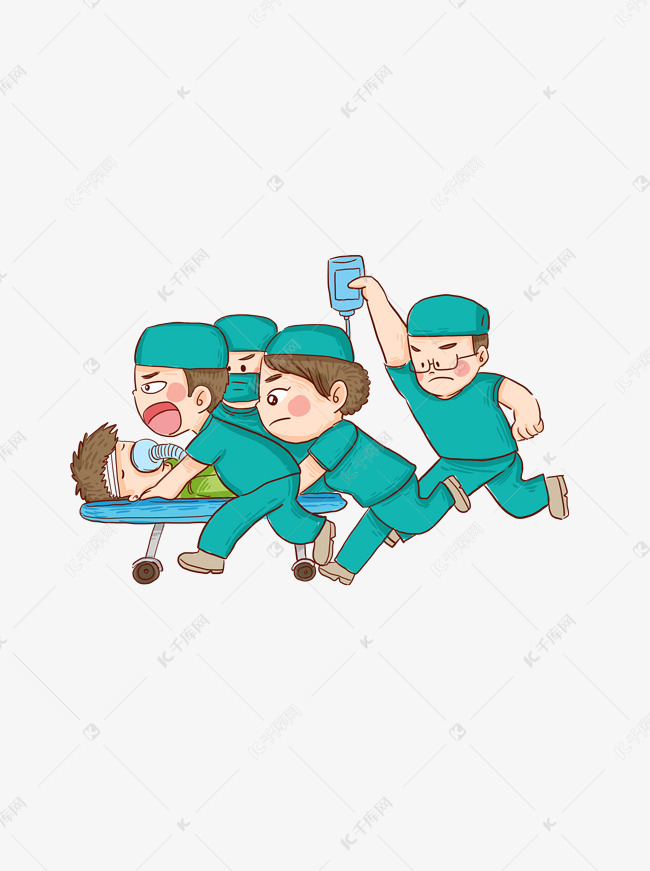 快速推单架急救病人的医生和护士