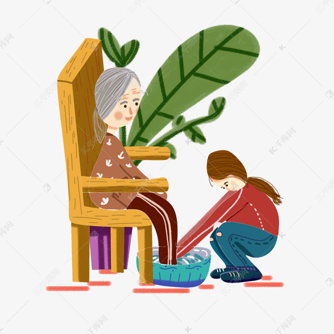 美女给奶奶洗脚孝敬老人素材图片免费下载_高