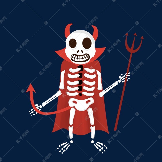 万圣节手绘卡通万圣节小恶魔装扮