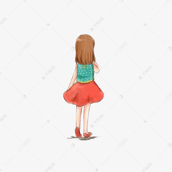 小女孩离开的背影