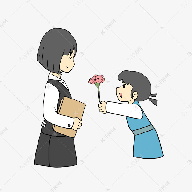 手绘人物女教师插画
