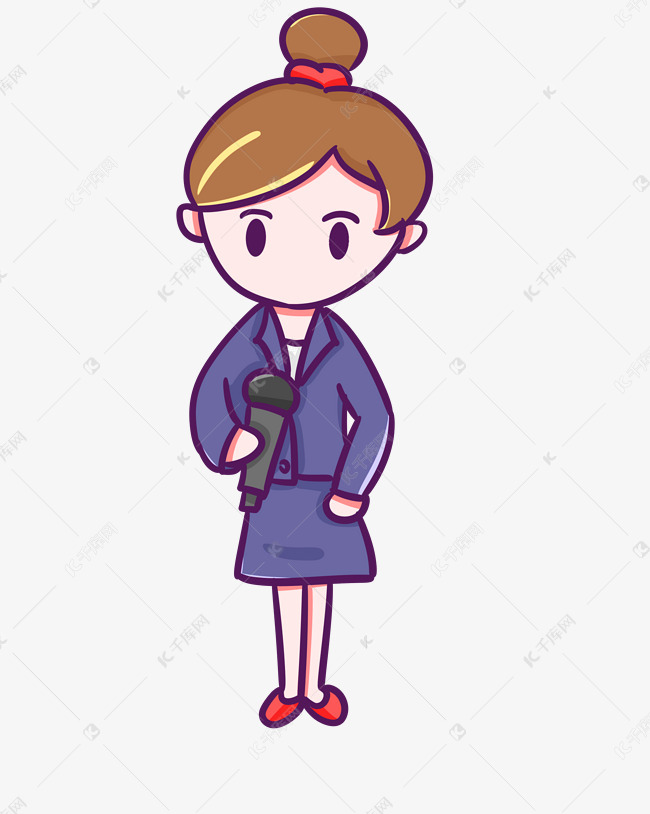 记者节女记者职业拿话筒采访