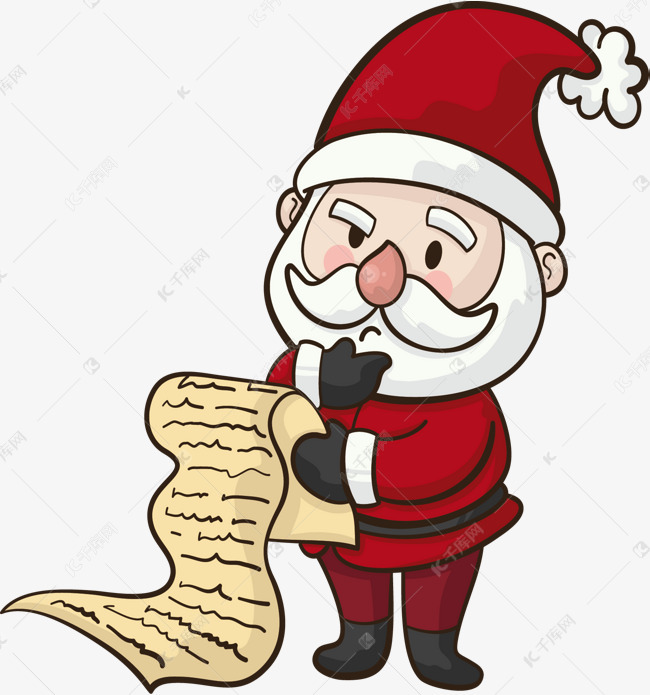 圣诞老人礼物清单素材图片免费下载_高清psd_千库网