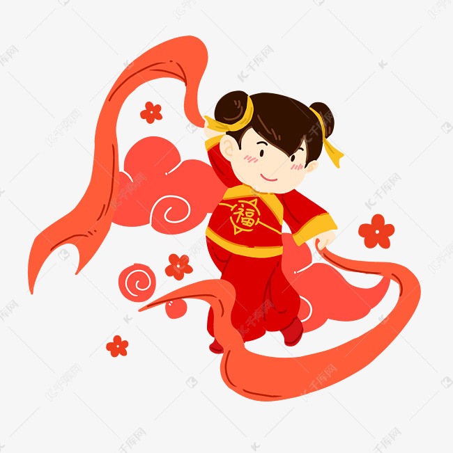 新年跳舞的小女孩
