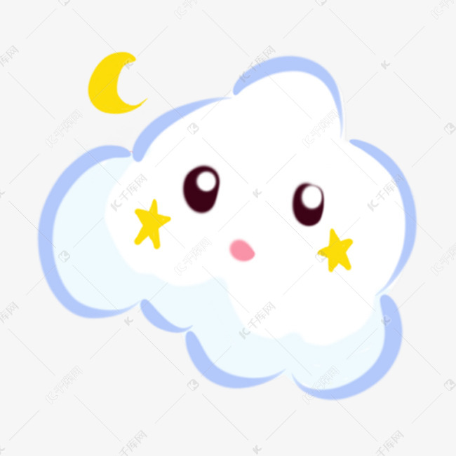 卡通简笔画白云手绘可爱卡通云朵