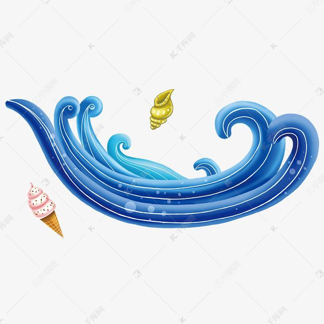 卡通海浪