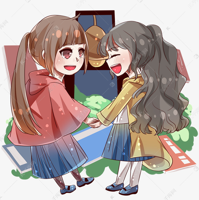 手绘女孩跨年夜许愿