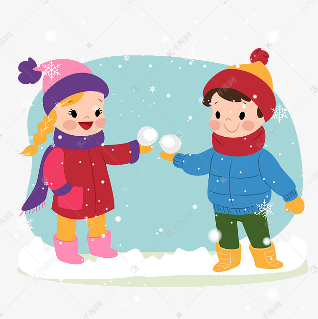 圣诞节大雪打雪仗