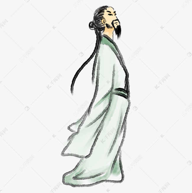 漂亮的诗人水墨画