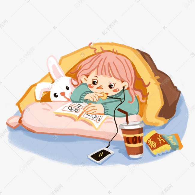 冬天保暖场景被窝玩手机宅