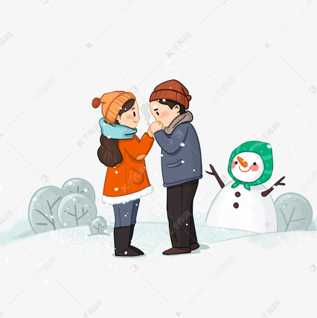 冬季冬天穿着保暖的情侣暖手热气