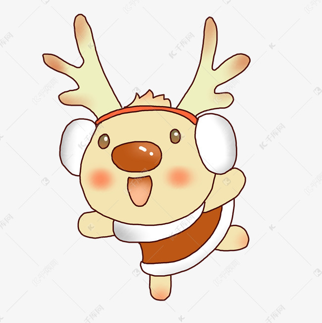 圣诞节乖巧麋鹿免扣素材