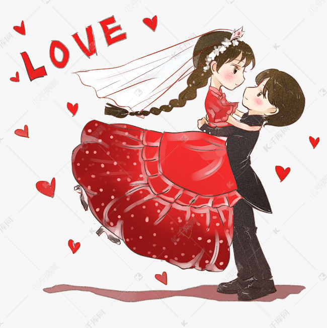 手绘浪漫卡通婚礼