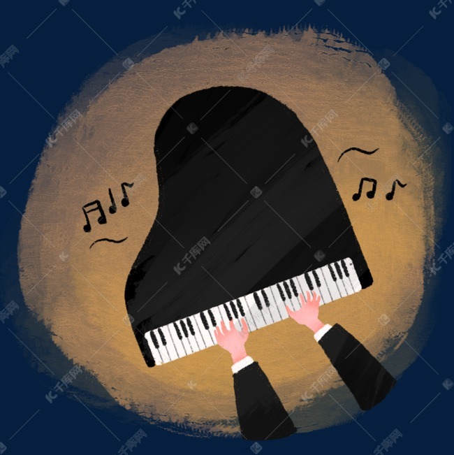 手绘可爱钢琴演奏