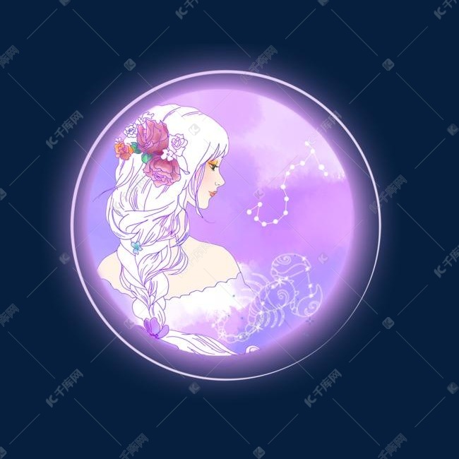 十二星座之天蝎座梦幻插画