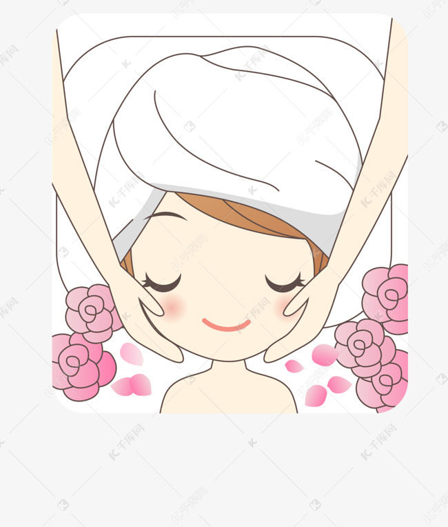 卡通脸部按摩女孩