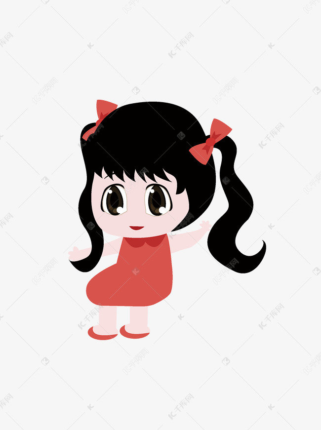 卡通可爱大眼睛女孩元素