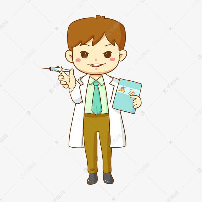医疗拿着针筒和病例的医生免抠p