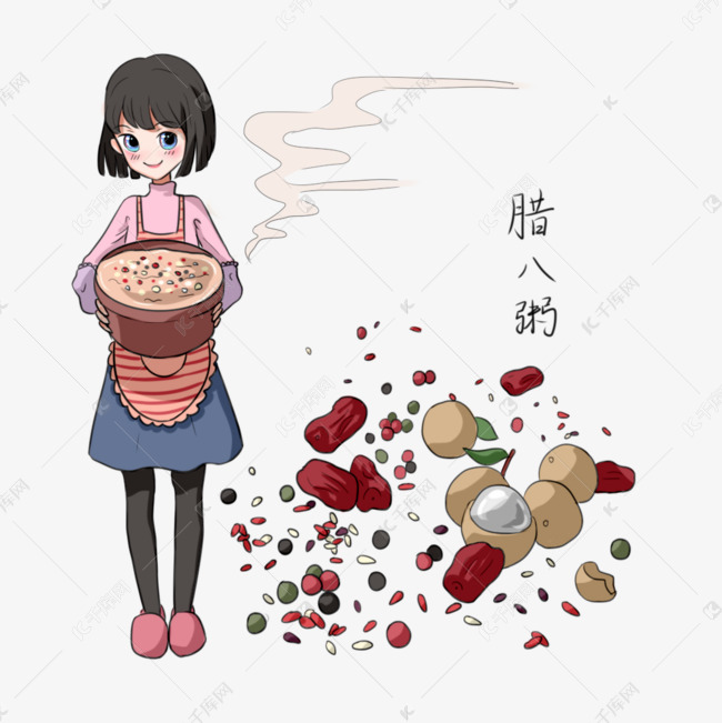 腊八节手绘插画腊八粥