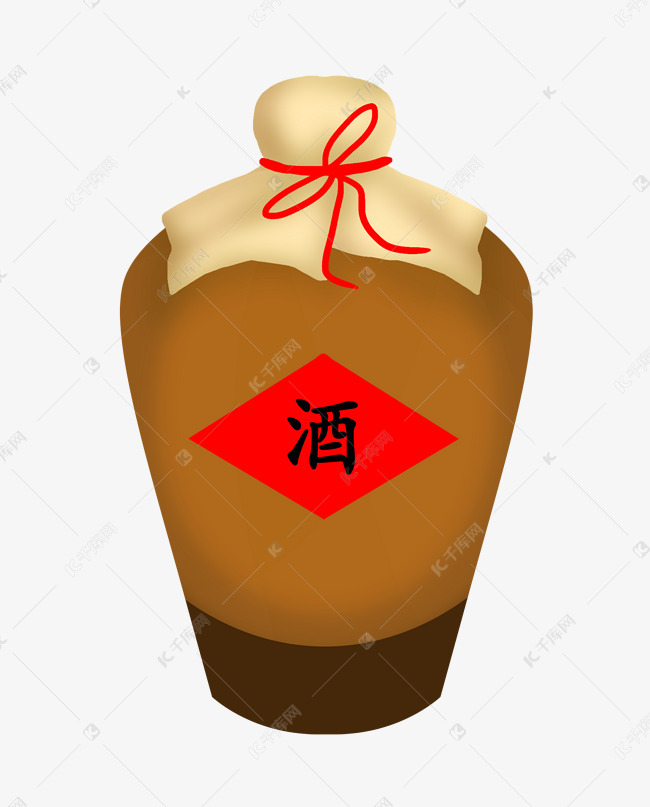 漂亮的酒坛子插画