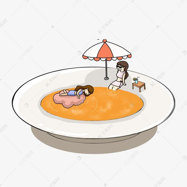 美食主题卡通插画西餐奶油蘑菇汤