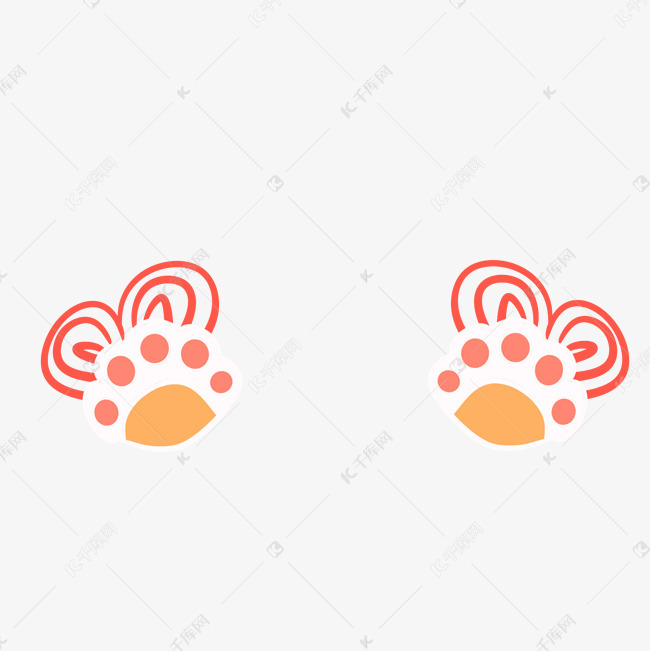 可爱卡通脚印发饰