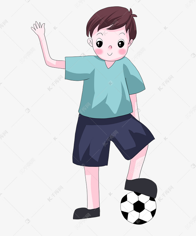 卡通运动系儿童插画之足球少年